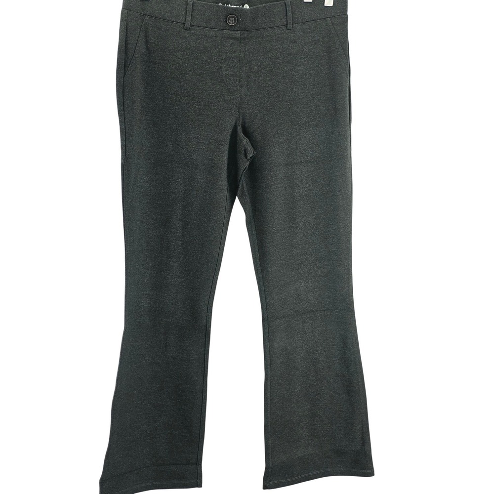 Betabrand Dress Pant Yoga Pant Womens 1X Long Charcoal Gray Bootcut Stretch Work